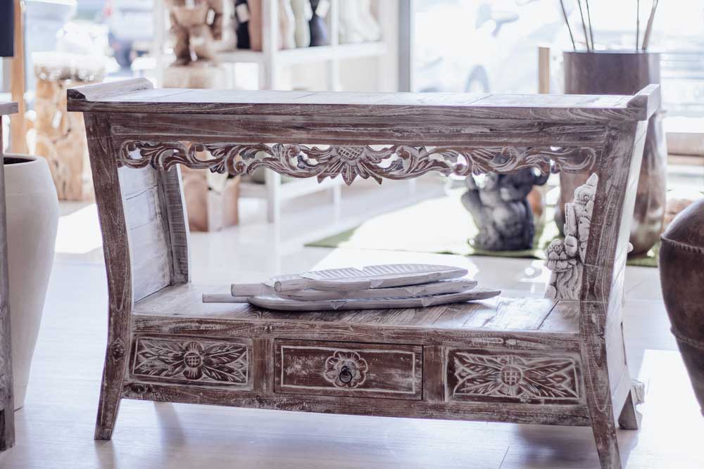 Console Alignement Brut & Feuille plate albésia