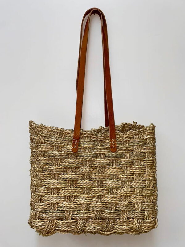 Sac Rafia Anse Cuir