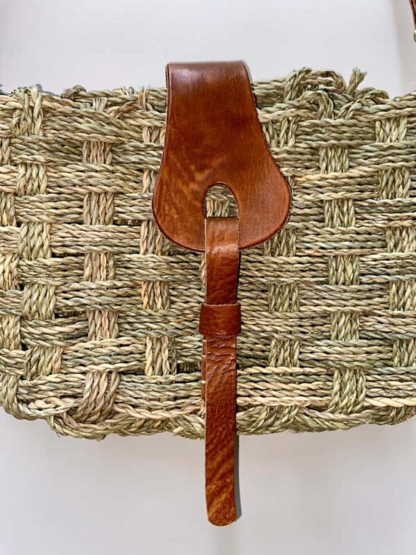 Sac Rafia Anse Cuir